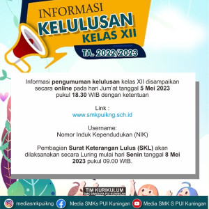 INFORMASI KELULUSAN SISWA KELAS XII TA.20222/2023